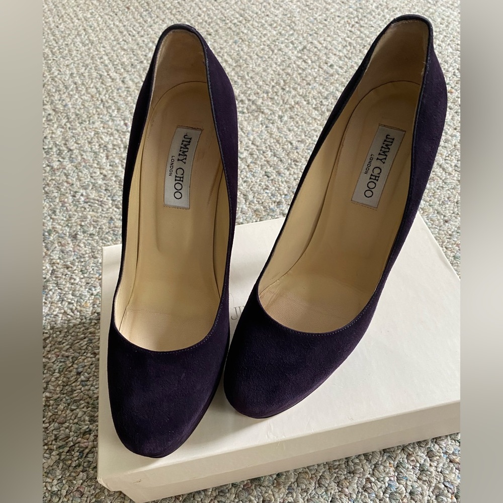 Purple suede Jimmy Choo heels